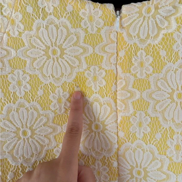 Nanette Lepore Pale Yellow Floral Lace Spring Dress - Picture 11 of 11